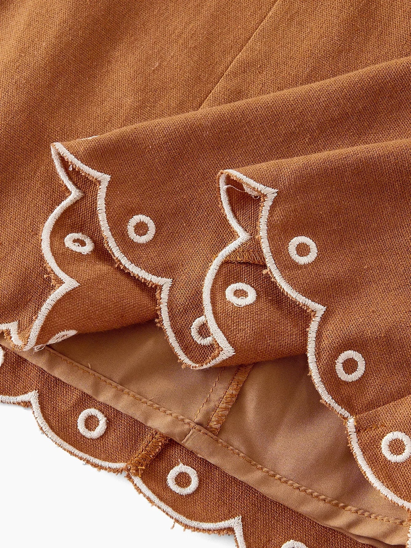 PREMIUM WOMENS LINEN EMBROIDERY MINI DRESS SUMMER VACATION