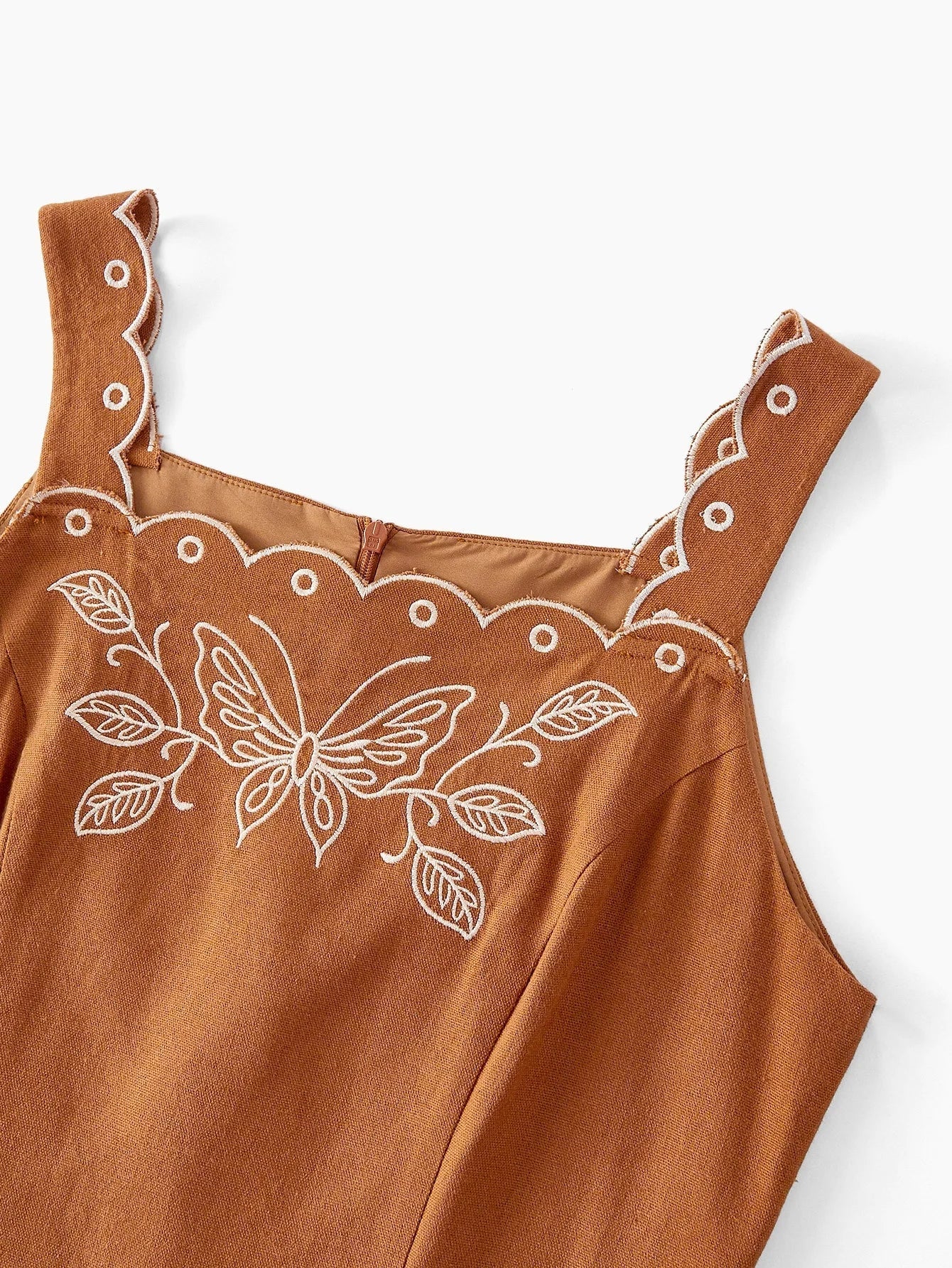 PREMIUM WOMENS LINEN EMBROIDERY MINI DRESS SUMMER VACATION