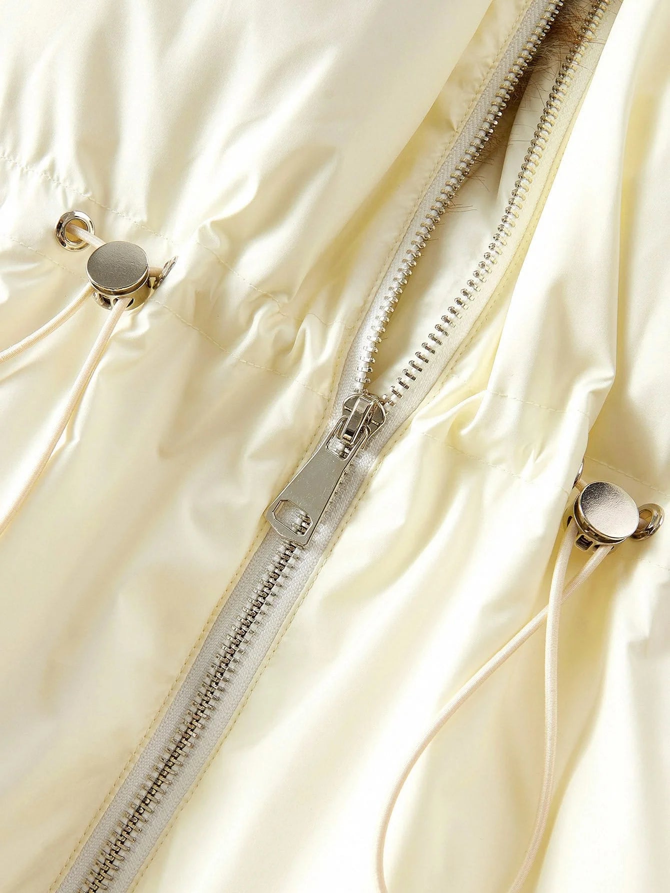 PREMIUM WOMENS LONG SLEEVE CONTRAST FURRY HOODED PADDED COAT AUTUMNWINTER