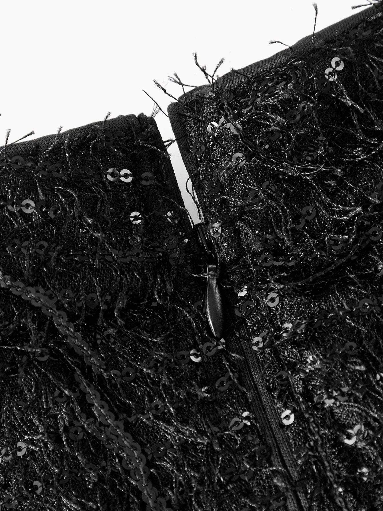 PREMIUM WOMENS SEQUIN TASSEL ELEGANT FITTED DRESS AUTUMNWINTER