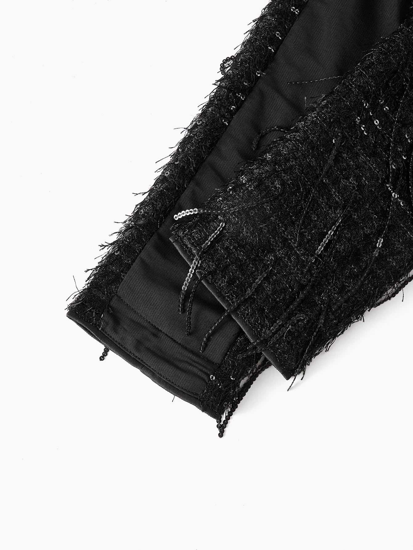 PREMIUM WOMENS SEQUIN TASSEL ELEGANT FITTED DRESS AUTUMNWINTER