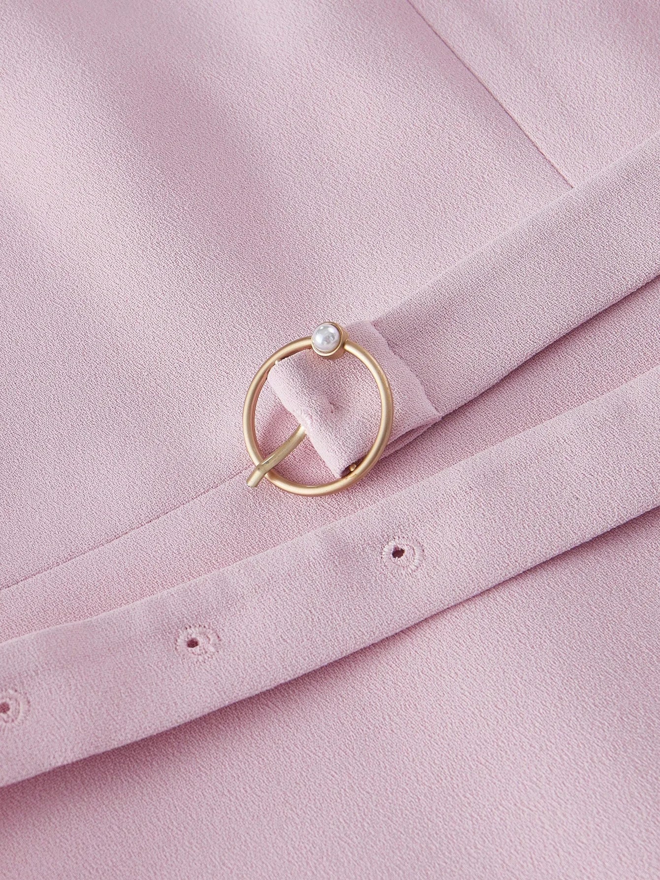 PREMIUM WOMENS SHORT PINK WAIST BELT DECOR MINI DRESS