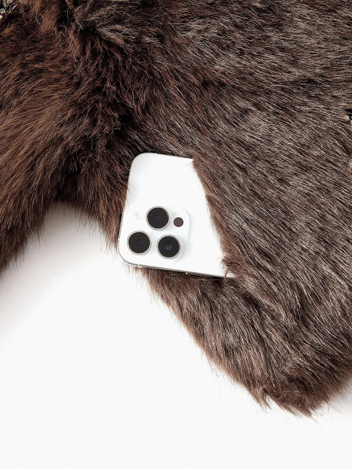 PREMIUM WOMENS STAR RHINESTONE EMBELLISHED FAUX FUR SHORT COAT AUTUMNWINTER