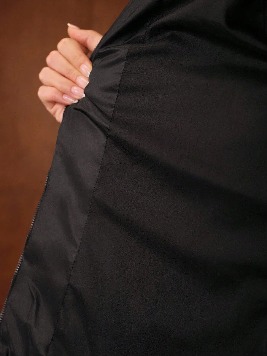 PREMIUM WOMENS ZIP UP HOODED COTTON PADDED COAT WITH FUR COLLAR AUTUMNWINTER