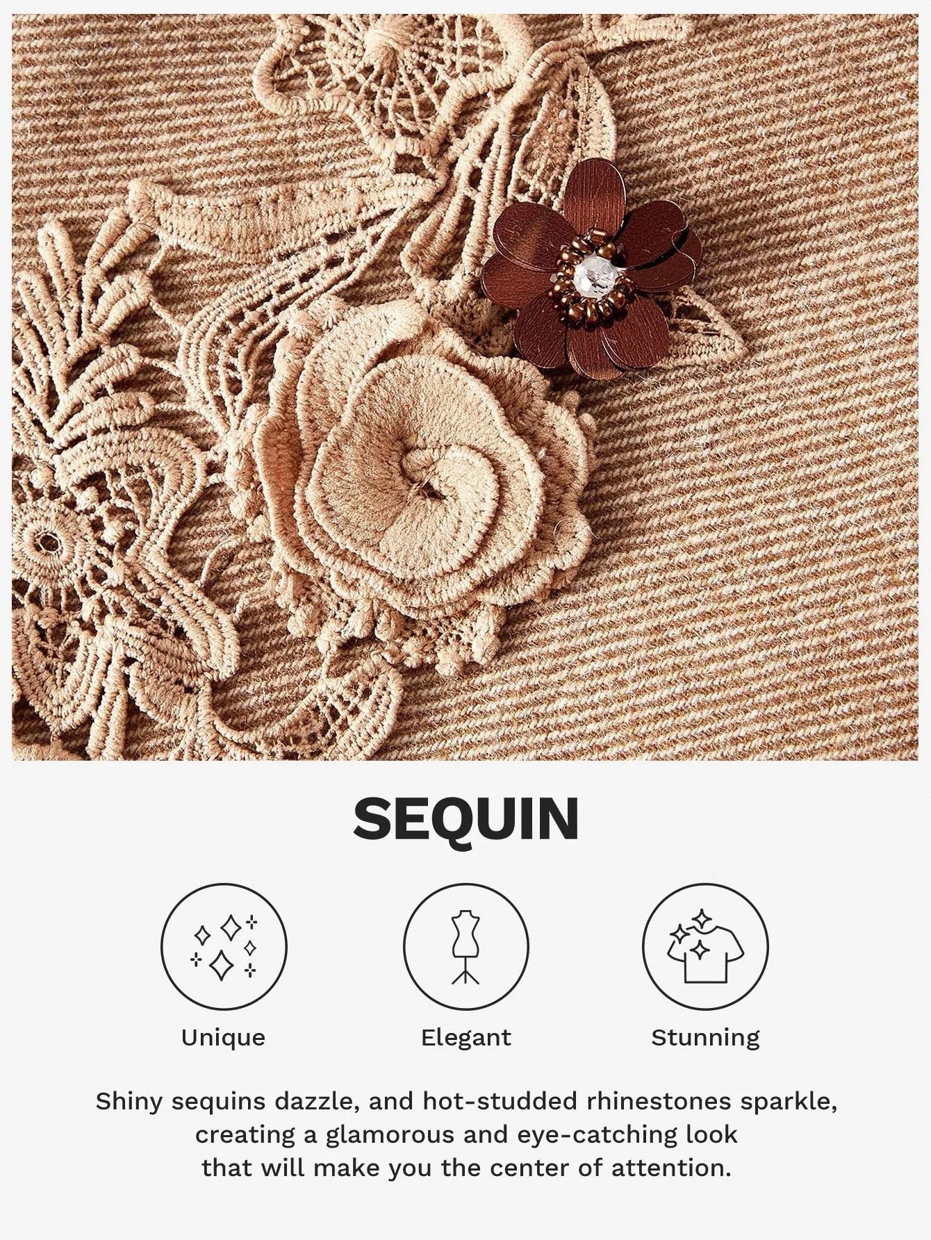 PREMIUM WOOL APPLIQUES BELTED OVERCOAT