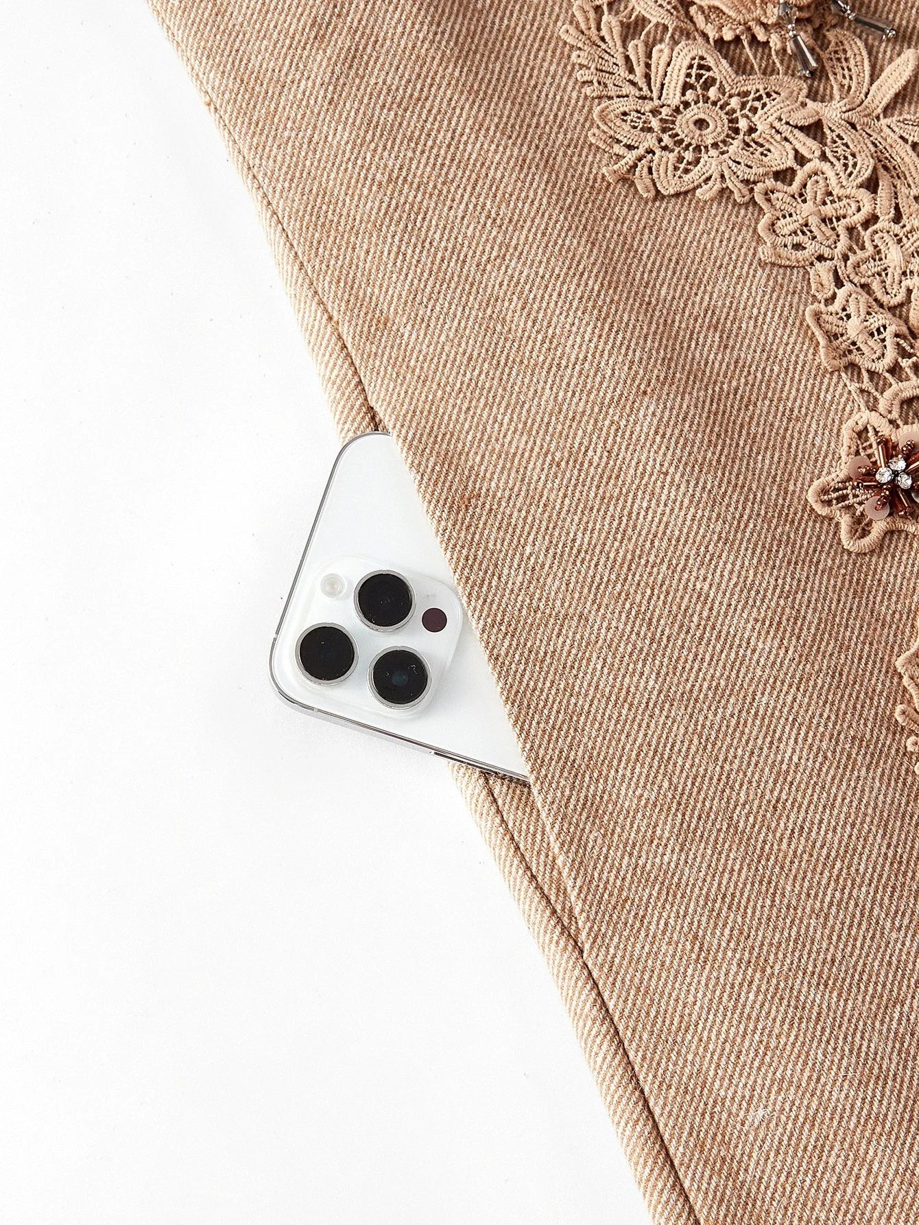 PREMIUM WOOL APPLIQUES BELTED OVERCOAT