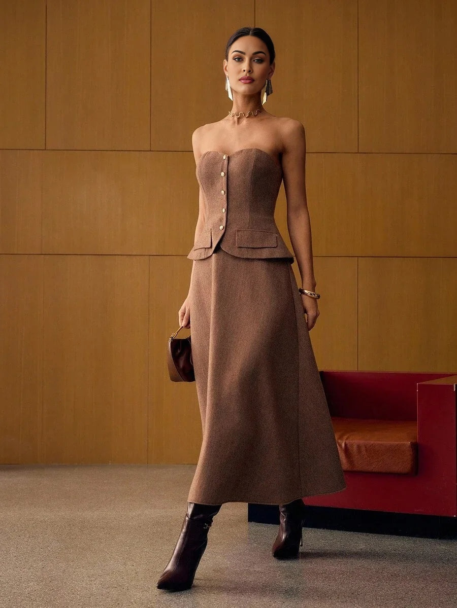 PREMIUM WOOL AUTUMNWINTER ALINE TUBE DRESS