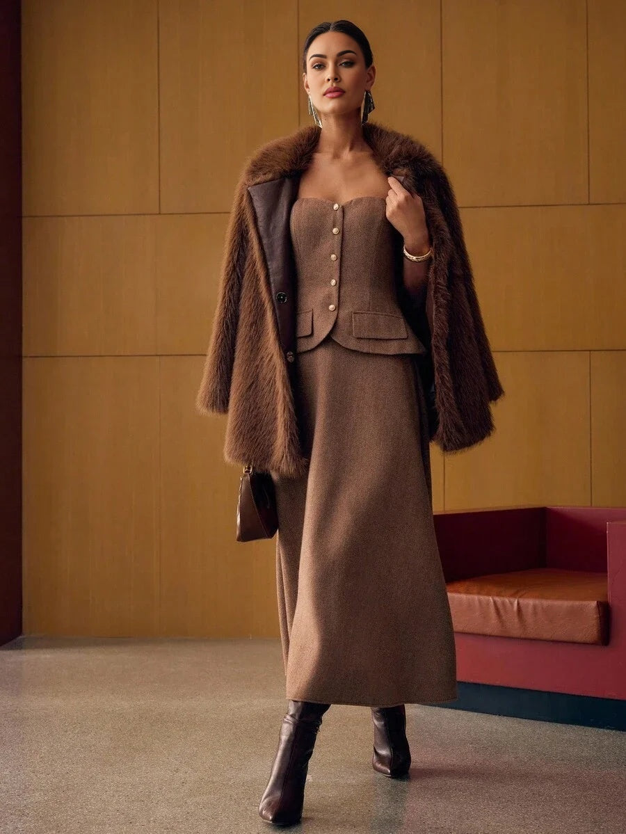 PREMIUM WOOL AUTUMNWINTER ALINE TUBE DRESS