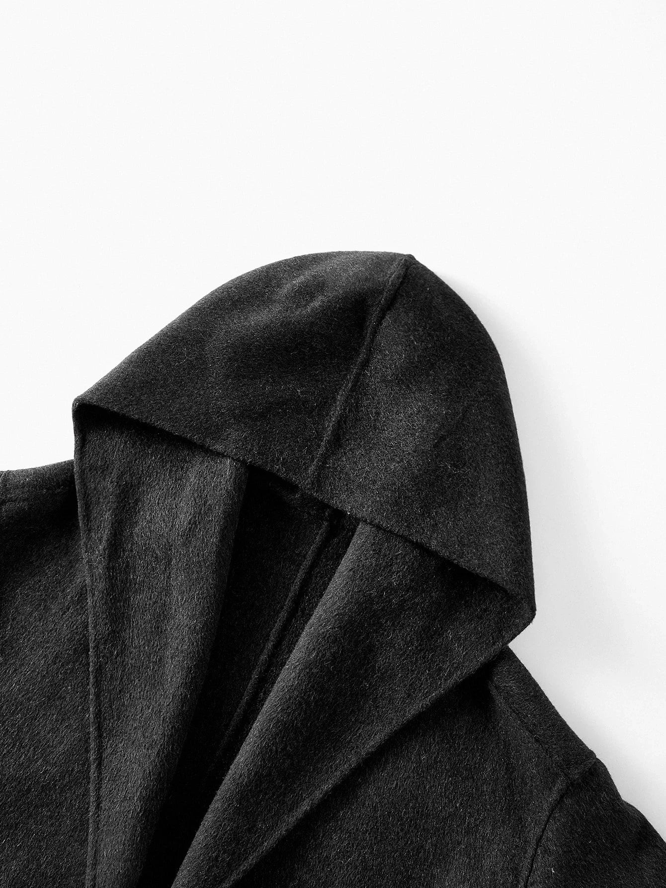 PREMIUM WOOL BELTED HOODED OVERCOAT