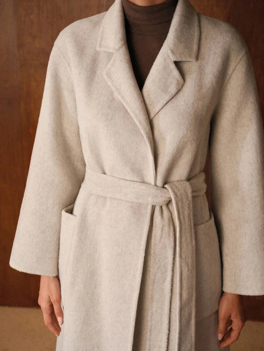 PREMIUM WOOL BELTED POCKET OVERCOAT