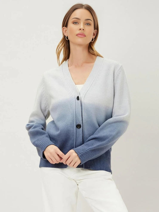 PREMIUM WOOL BLEND OMBRE CARDIGAN