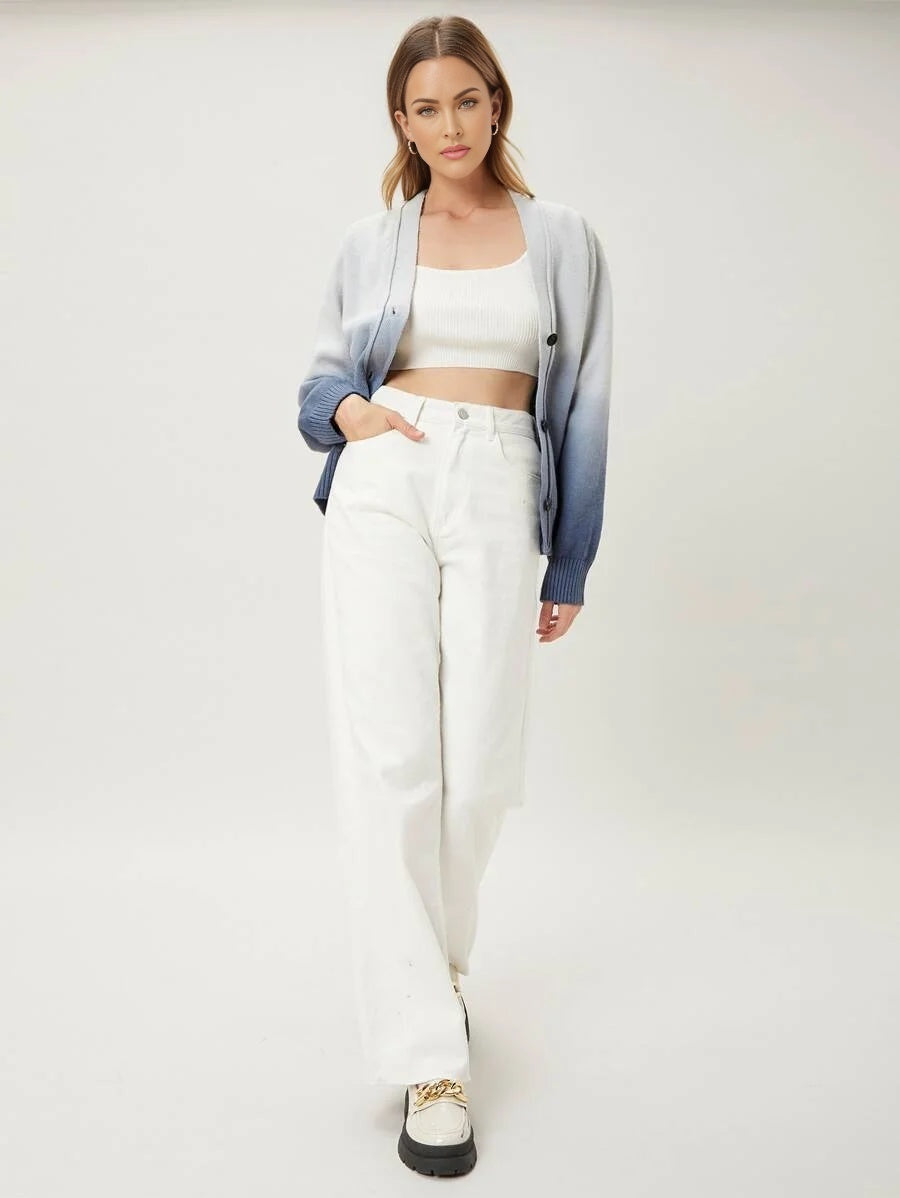 PREMIUM WOOL BLEND OMBRE CARDIGAN