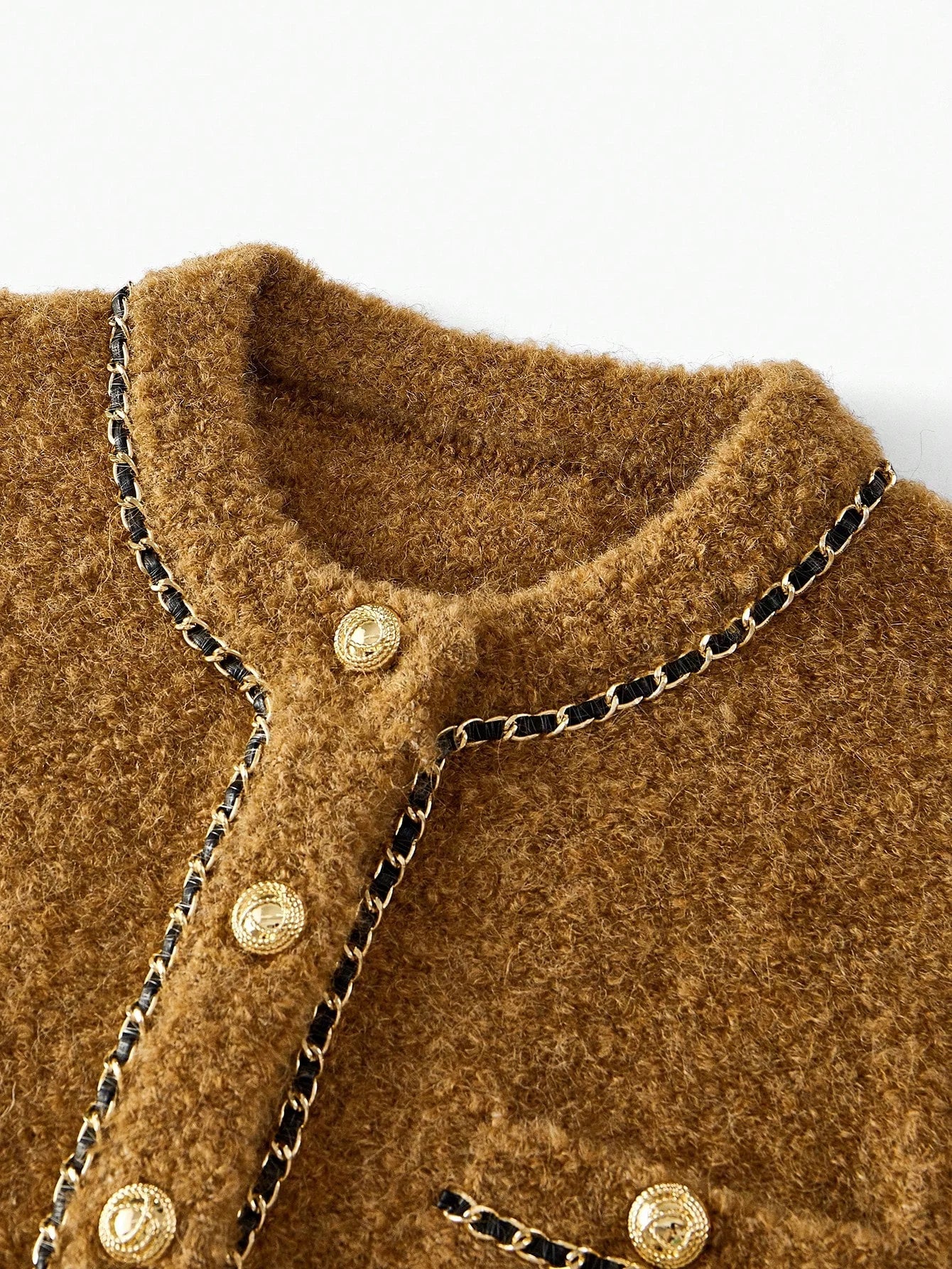 PREMIUM WOOL CONTRAST BINDING CARDIGAN
