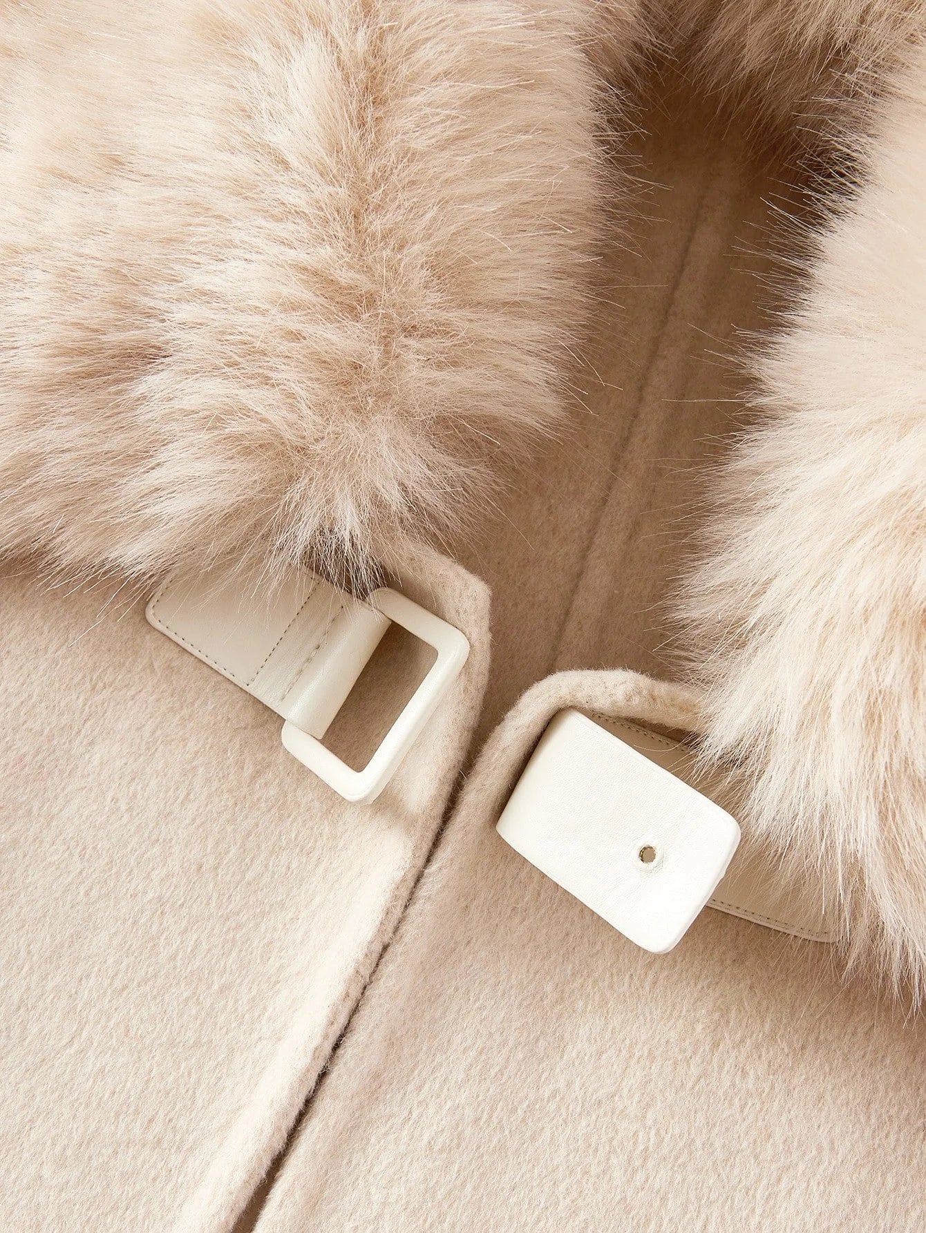 PREMIUM WOOL CONTRAST FAUX FUR OVERCOAT