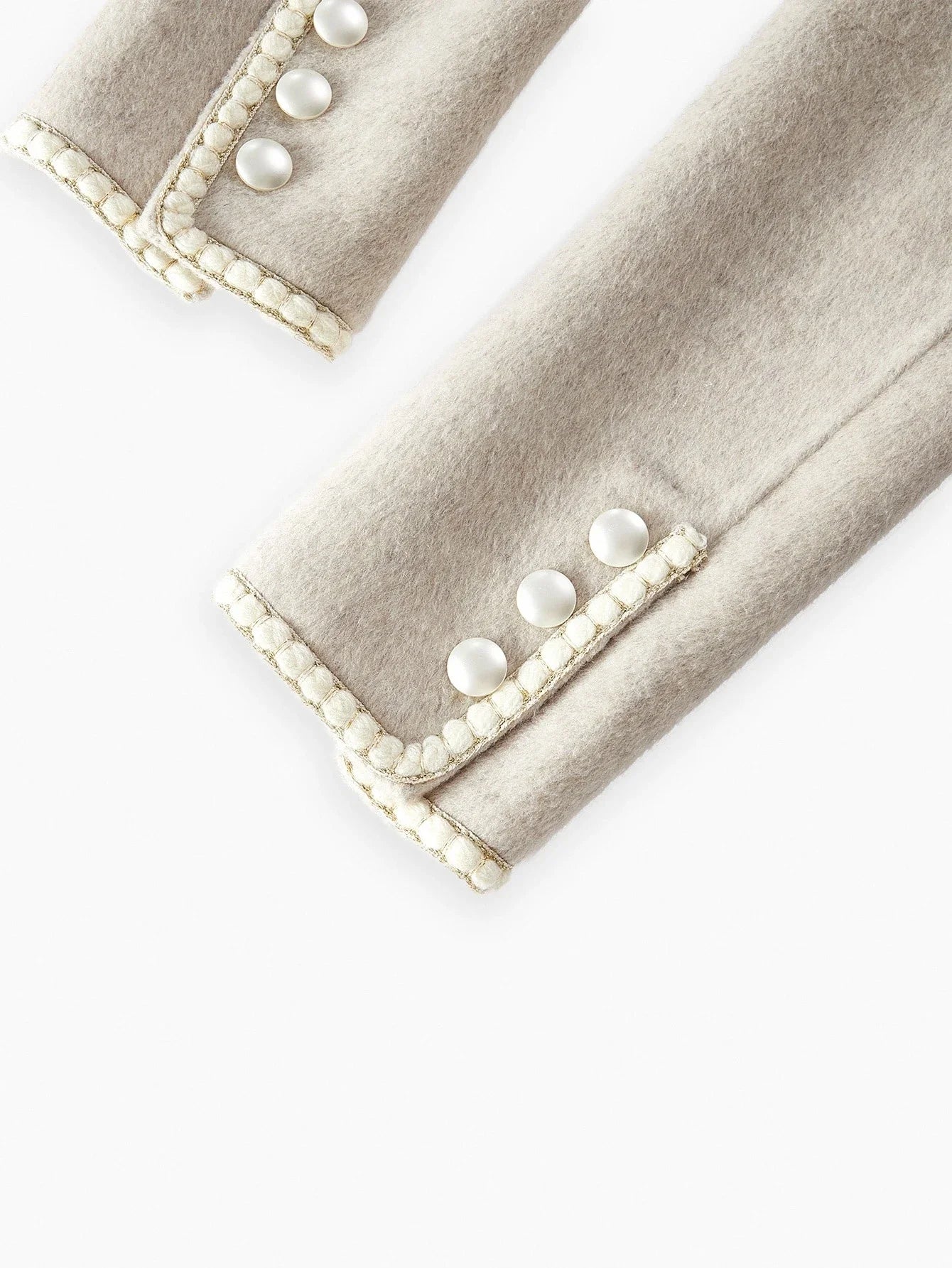 PREMIUM WOOL CONTRAST TAPE TRIM PATCH POCKET OVERCOAT