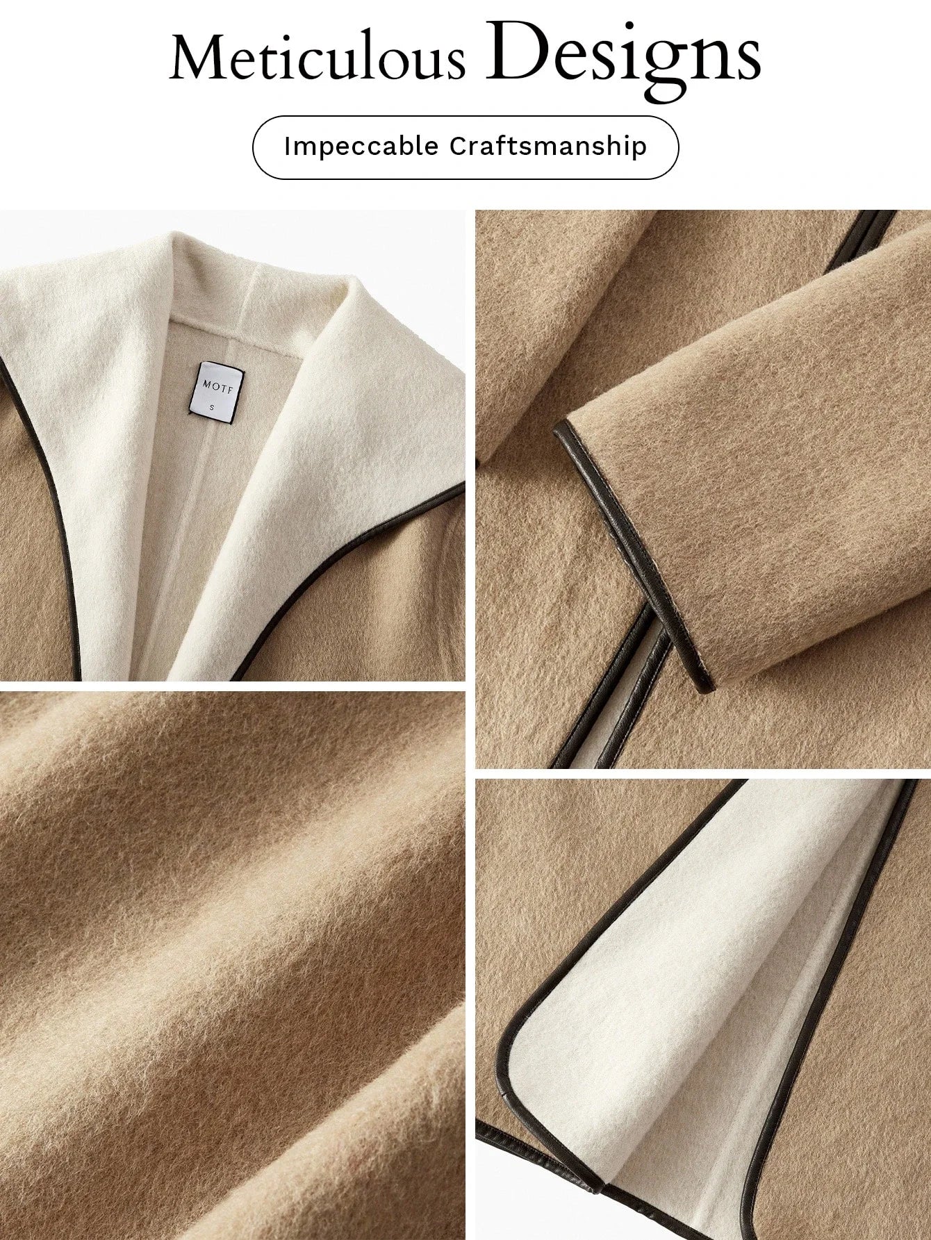 PREMIUM WOOL CONTRAST TRIM OVERCOAT