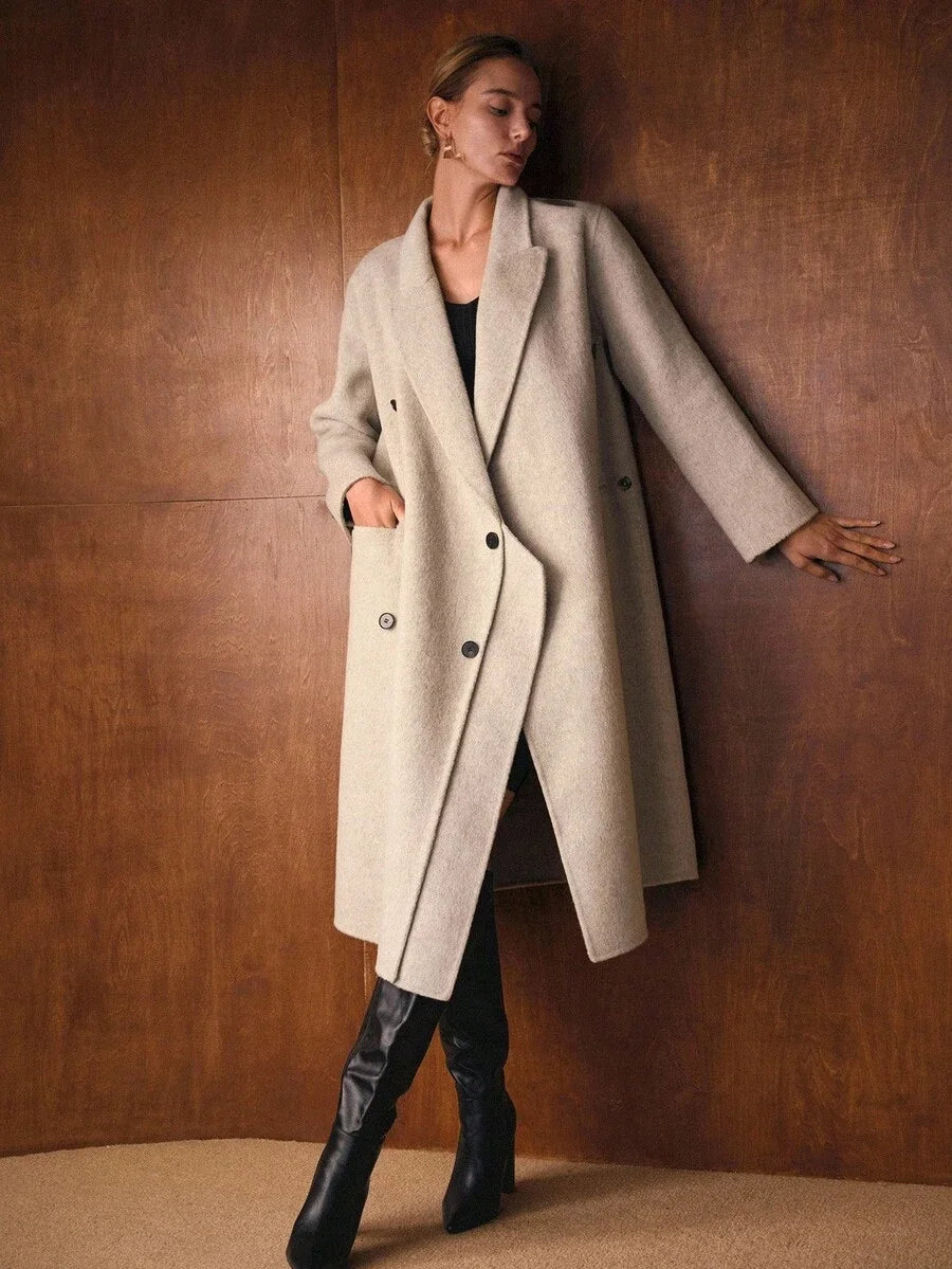 PREMIUM WOOL DOUBLE BREASTED OVERCOAT