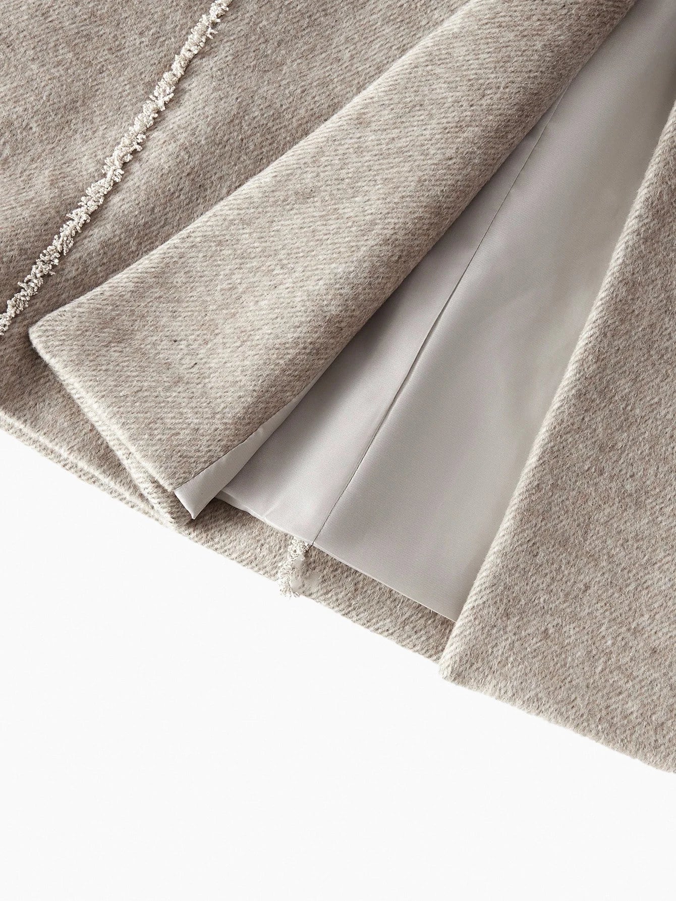 PREMIUM WOOL ELEGANT COMMUTER ROMANTIC CINCHED WAIST HERRINGBONE BLEND COAT AUTUMNWINTER