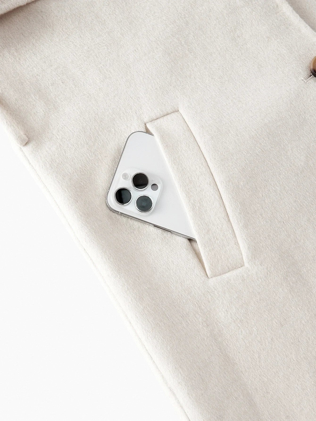 PREMIUM WOOL EMBROIDERY LAPEL COLLAR BUCKLE BELTED OVERCOAT