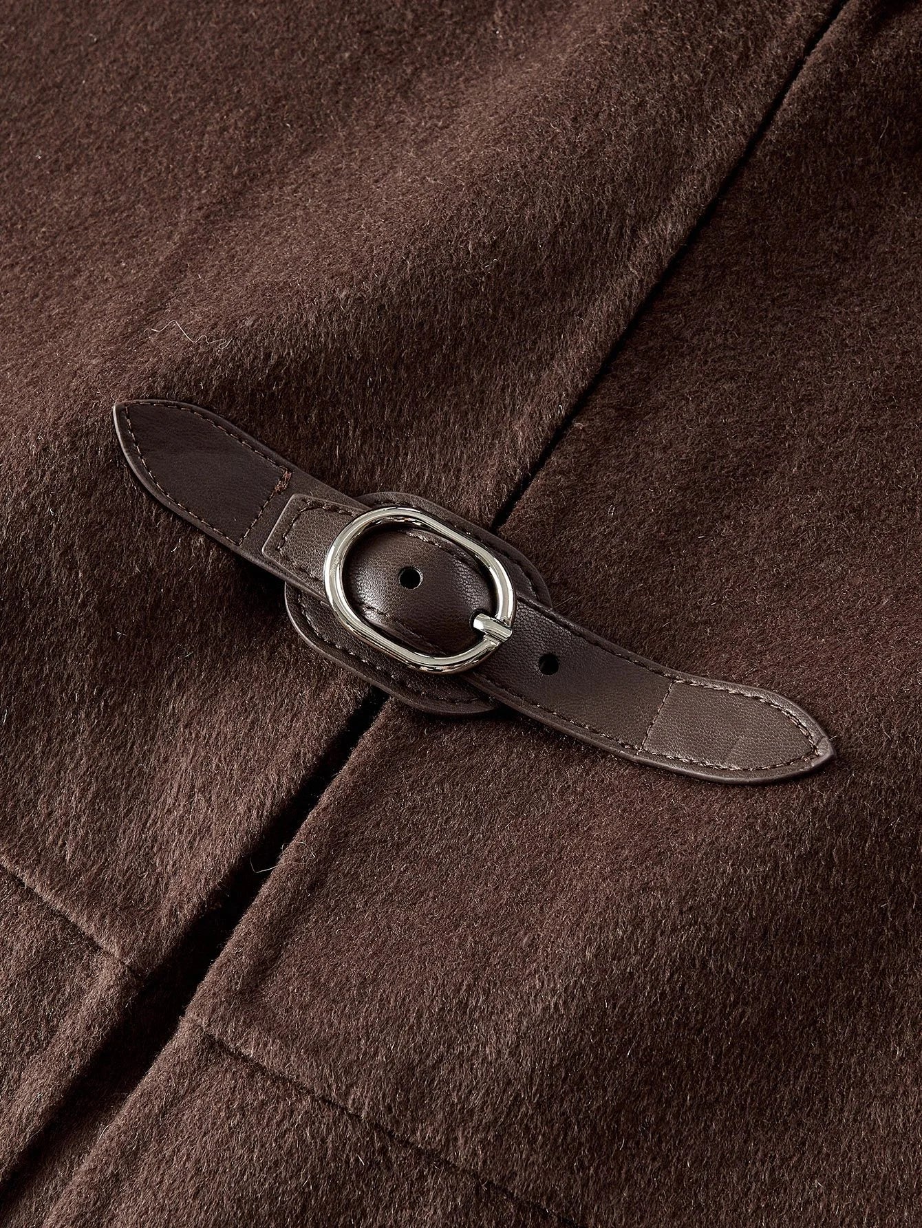 PREMIUM WOOL FUZZY COLLAR OVERCOAT