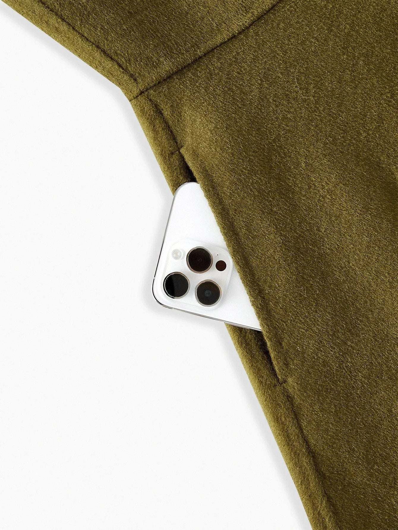 PREMIUM WOOL LAPEL COLLAR DOUBLE BREASTED PLACKET OVERCOAT