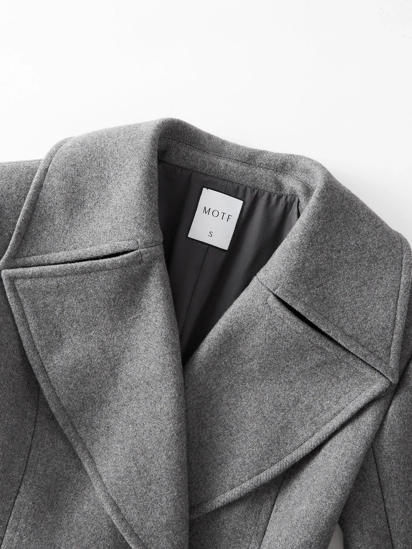 PREMIUM WOOL LAPEL COLLAR DOUBLE BREASTED PLACKET OVERCOAT FOR AUTUMN amp WINTER