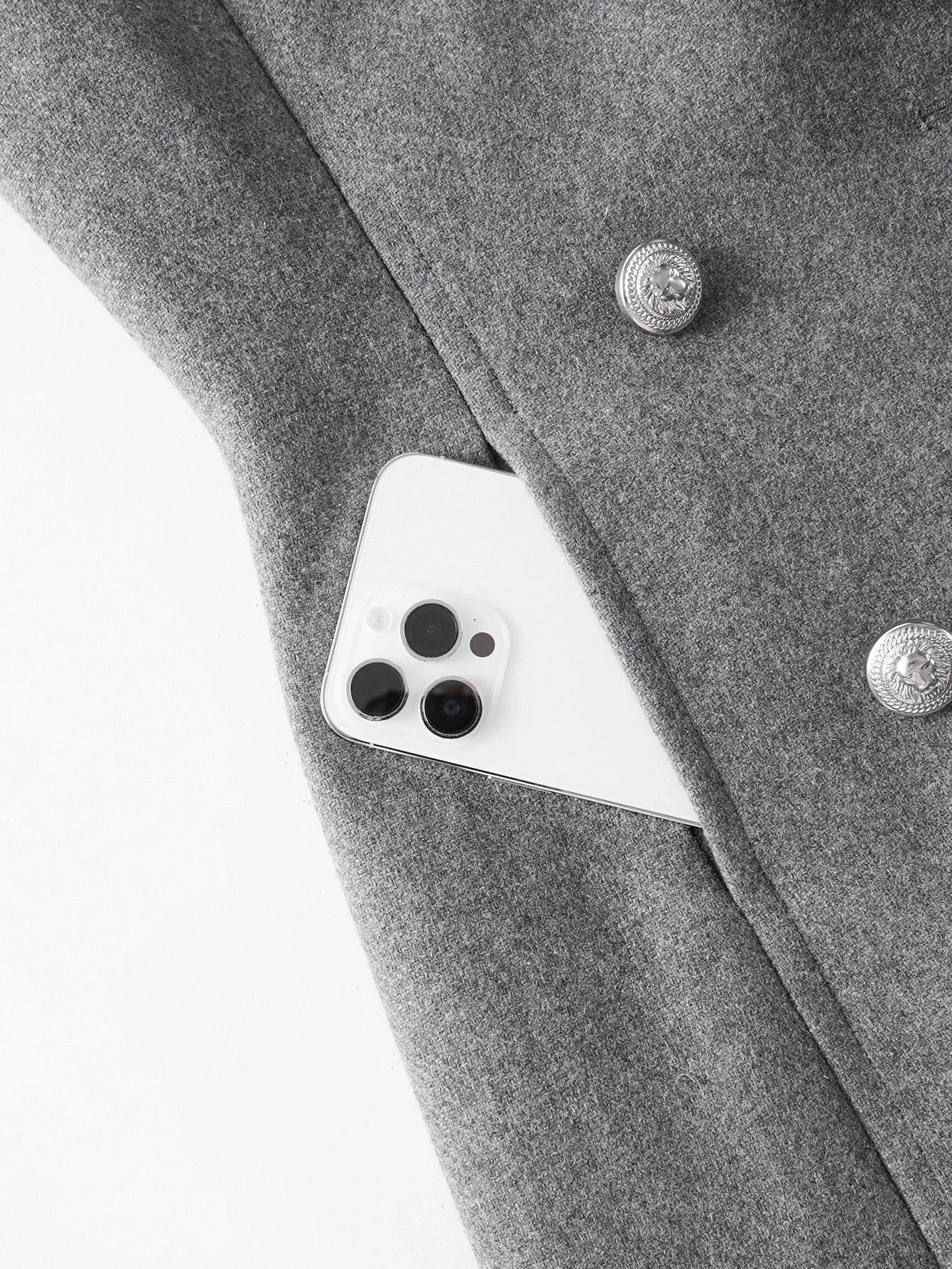 PREMIUM WOOL LAPEL COLLAR DOUBLE BREASTED PLACKET OVERCOAT FOR AUTUMN amp WINTER