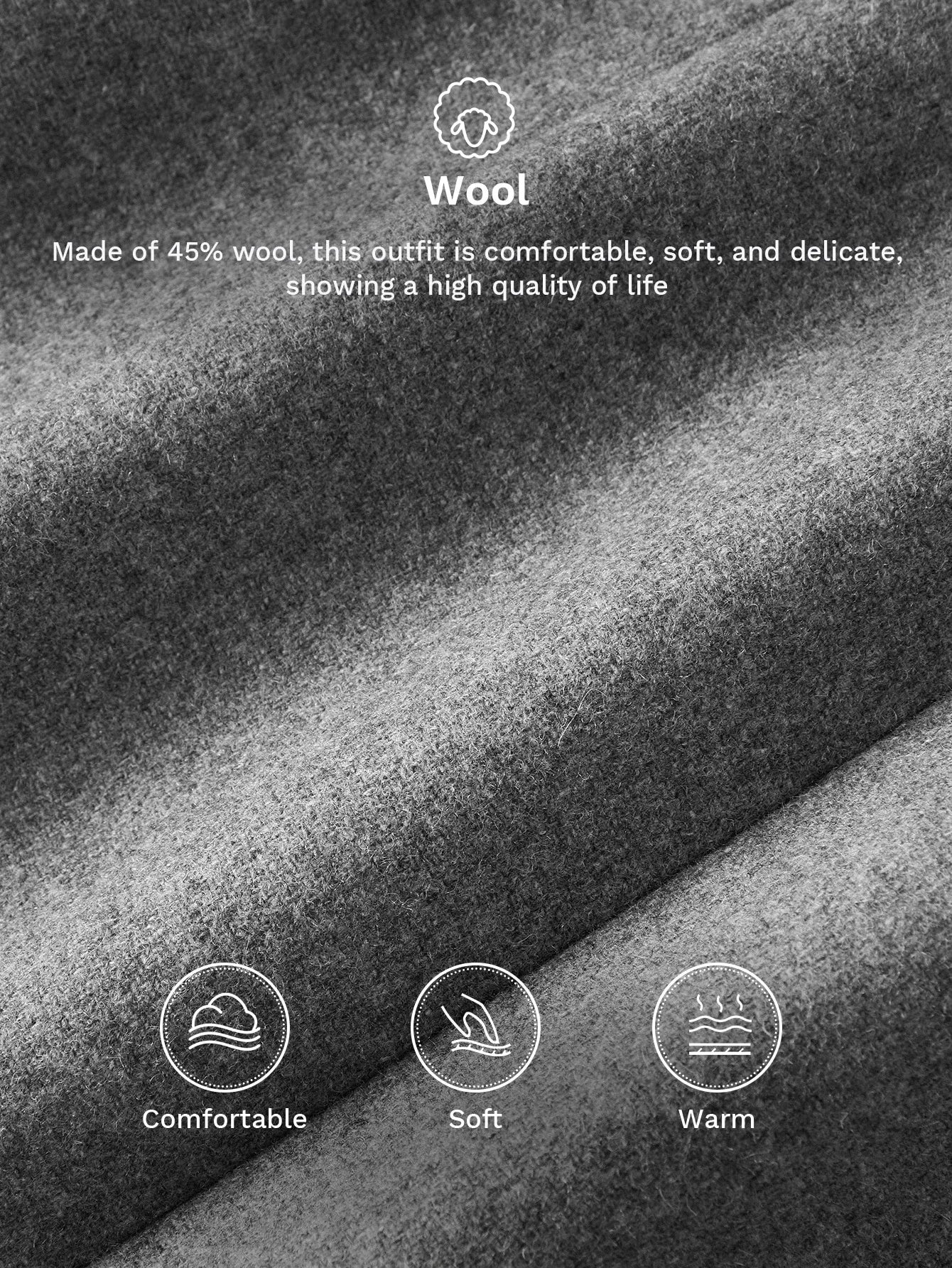 PREMIUM WOOL LAPEL COLLAR DOUBLE BREASTED PLACKET OVERCOAT FOR AUTUMN amp WINTER