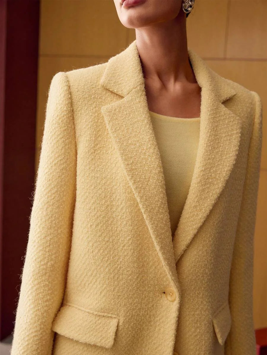 PREMIUM WOOL LAPEL COLLAR LONGLINE OVERCOAT