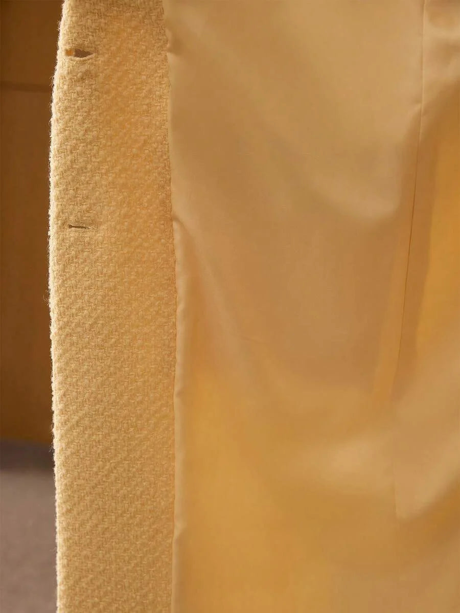 PREMIUM WOOL LAPEL COLLAR LONGLINE OVERCOAT