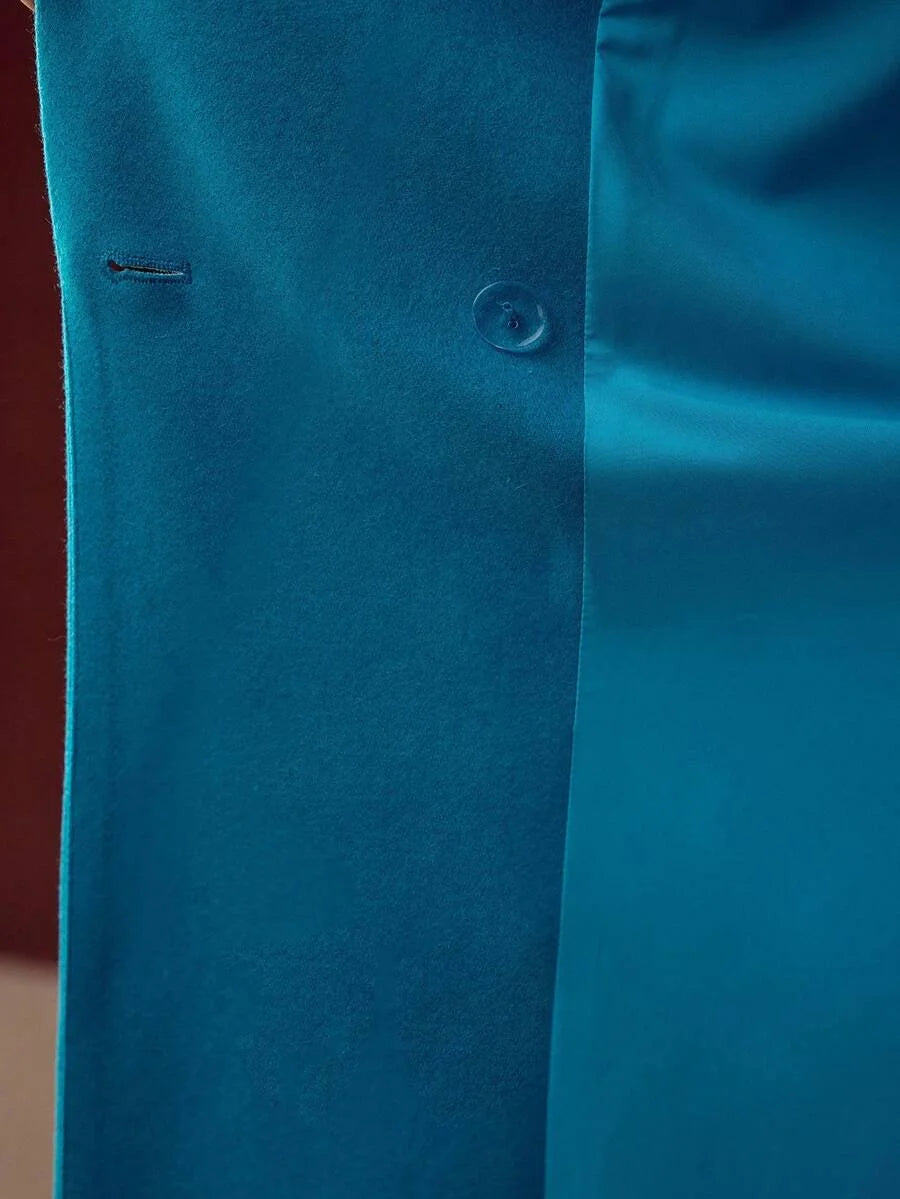 PREMIUM WOOL PEAK COLLAR BELTED OVERCOAT FALL WINTER