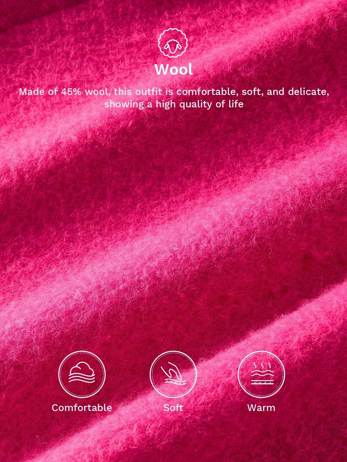 PREMIUM WOOL PEAK COLLAR RHINESTONE PLACKET BELTED OVERCOAT