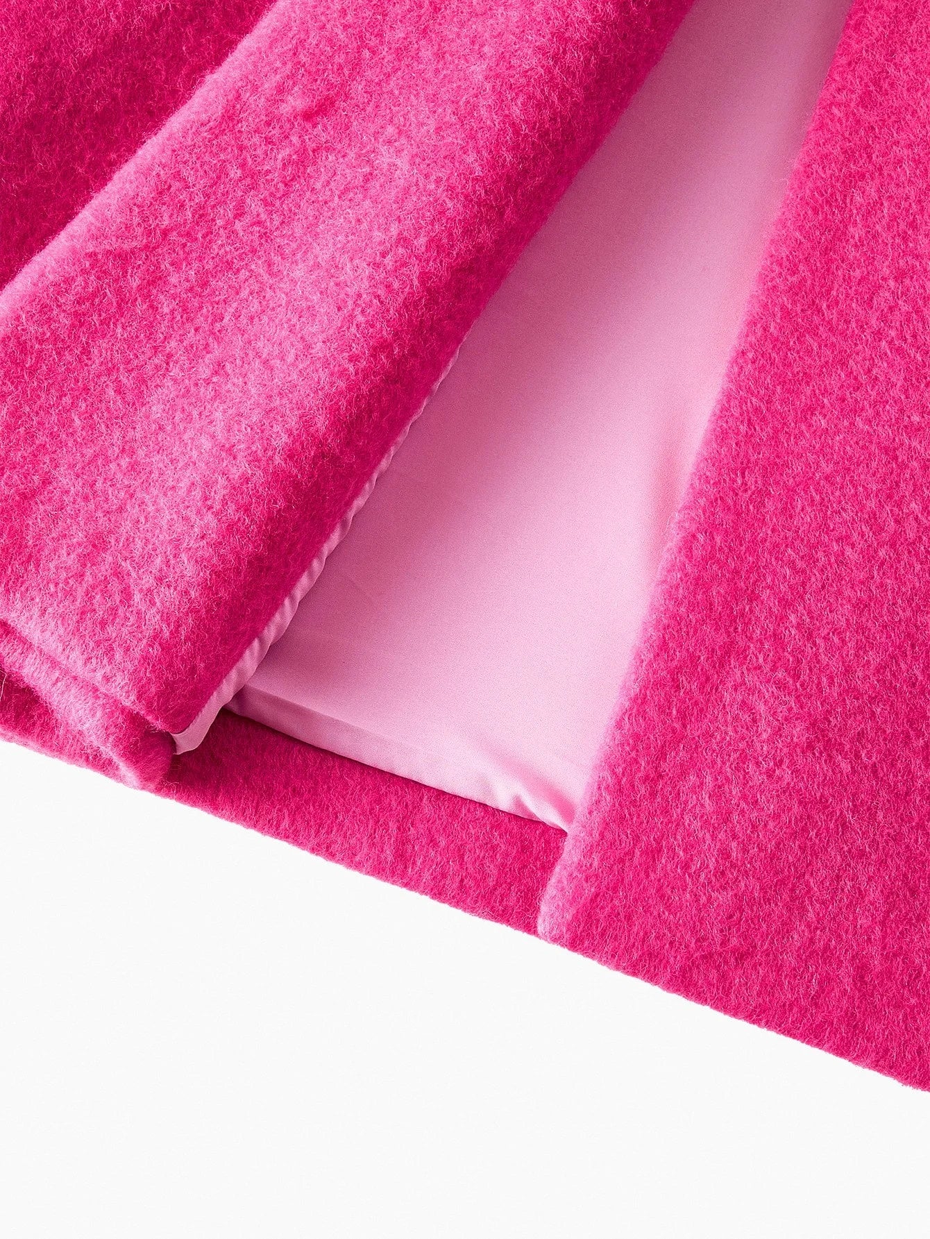 PREMIUM WOOL PEAK COLLAR RHINESTONE PLACKET BELTED OVERCOAT