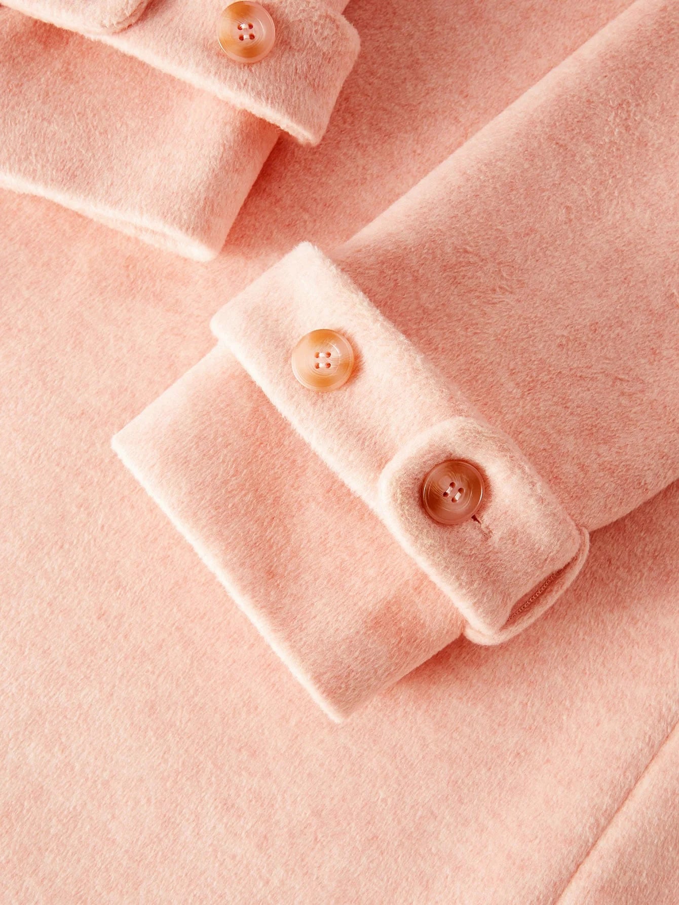 PREMIUM WOOL PEAK COLLAR WAIST CONTRAST FLUFFY POCKET OVERCOAT MINIMALIST amp ELEGANT