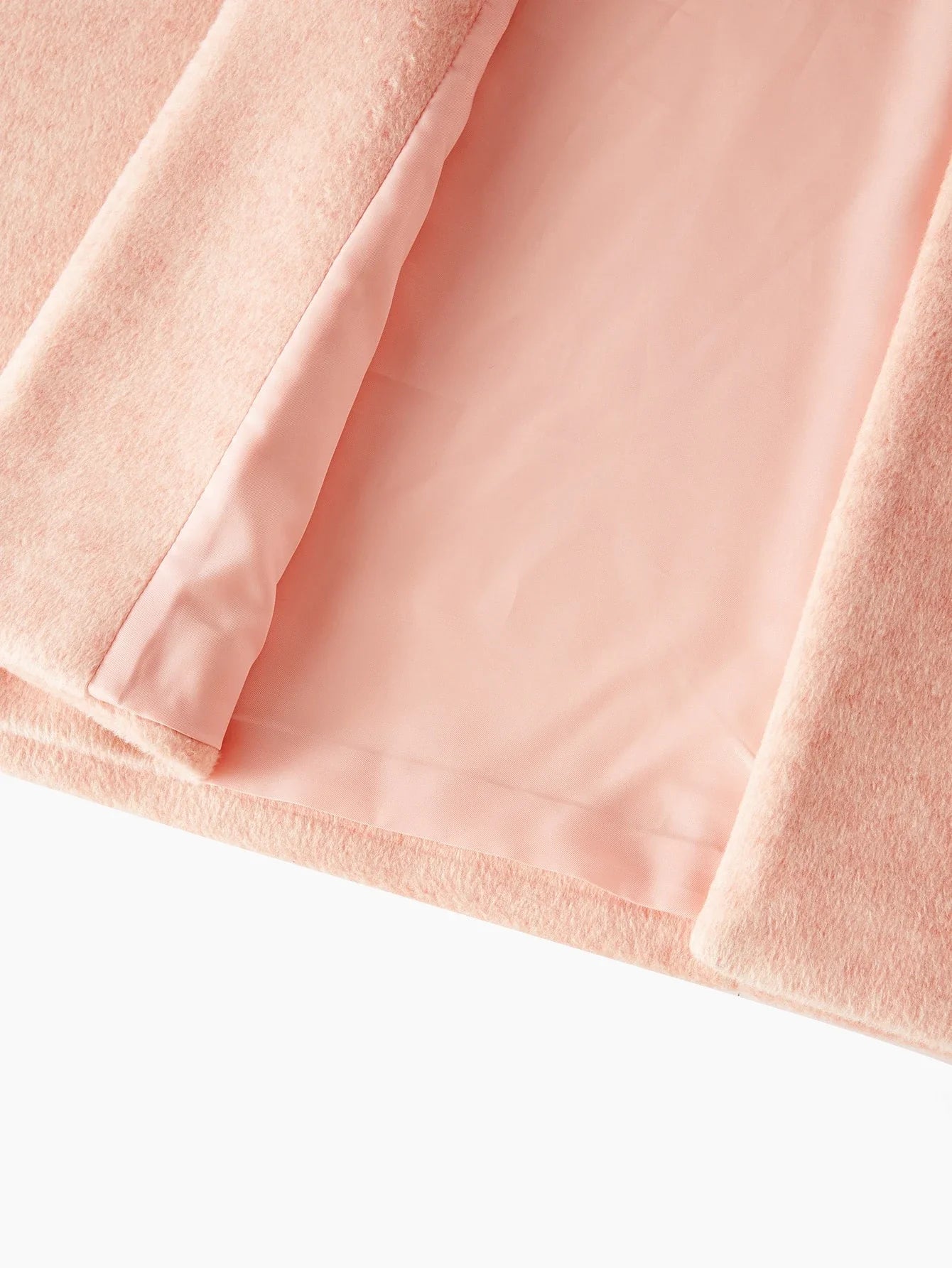 PREMIUM WOOL PEAK COLLAR WAIST CONTRAST FLUFFY POCKET OVERCOAT MINIMALIST amp ELEGANT