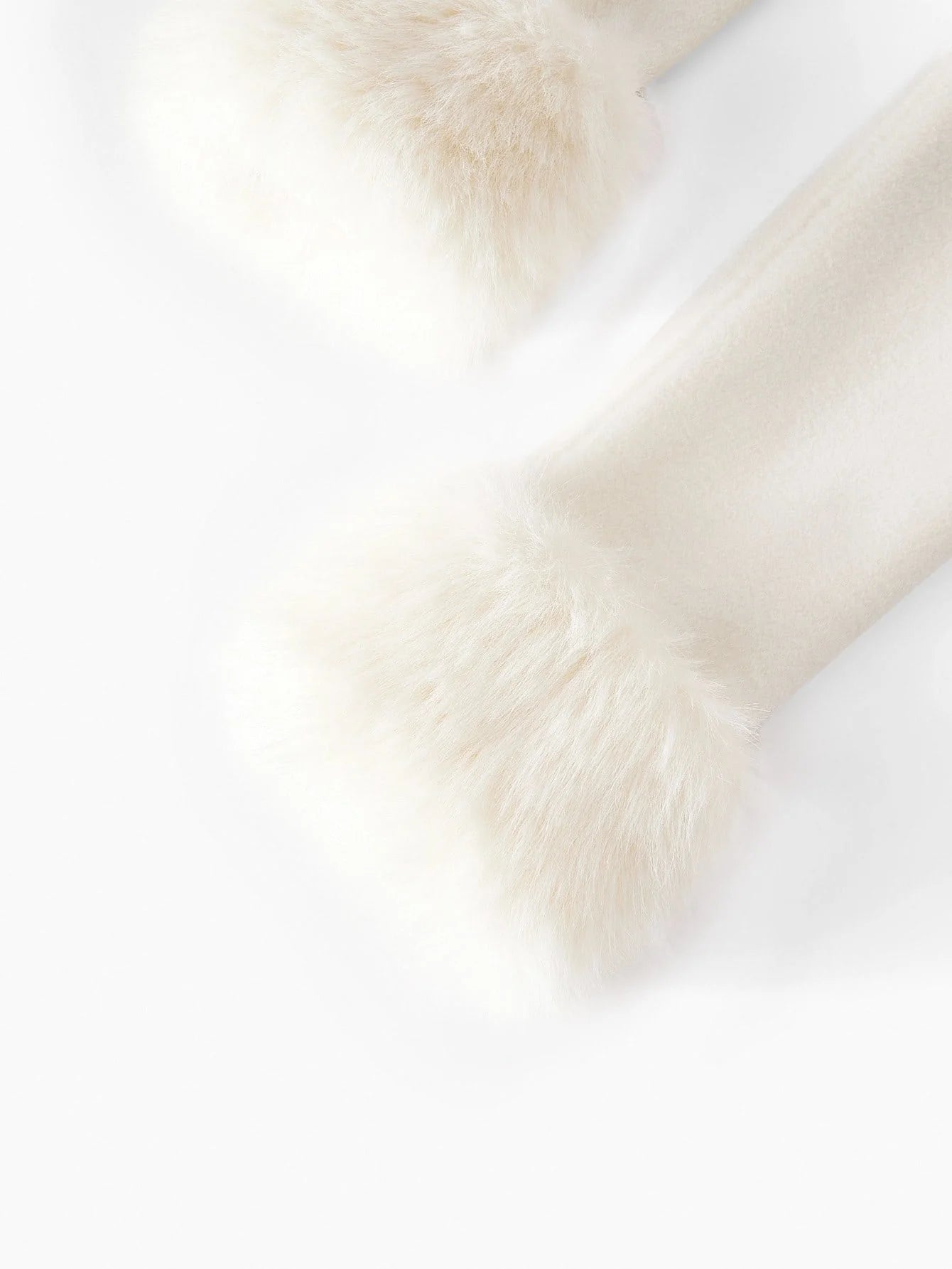 PREMIUM WOOL RHINESTONE AND SEQUINS DETAIL SHAWL COLLAR FUZZY CUFF BELTED OVERCOAT