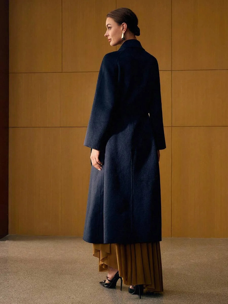 PREMIUM WOOL SINGLE BREASTED PLACKET BELTED OVERCOAT