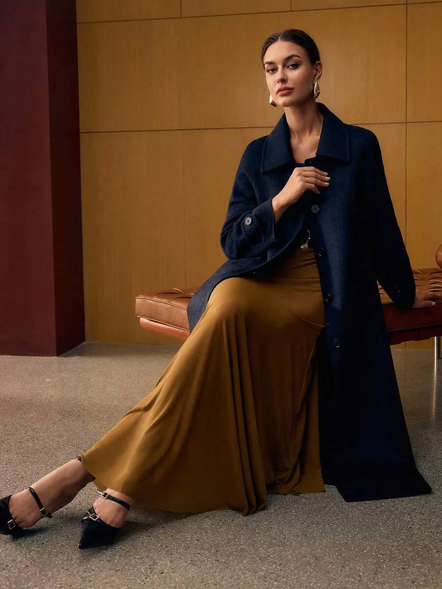 PREMIUM WOOL SINGLE BREASTED PLACKET BELTED OVERCOAT