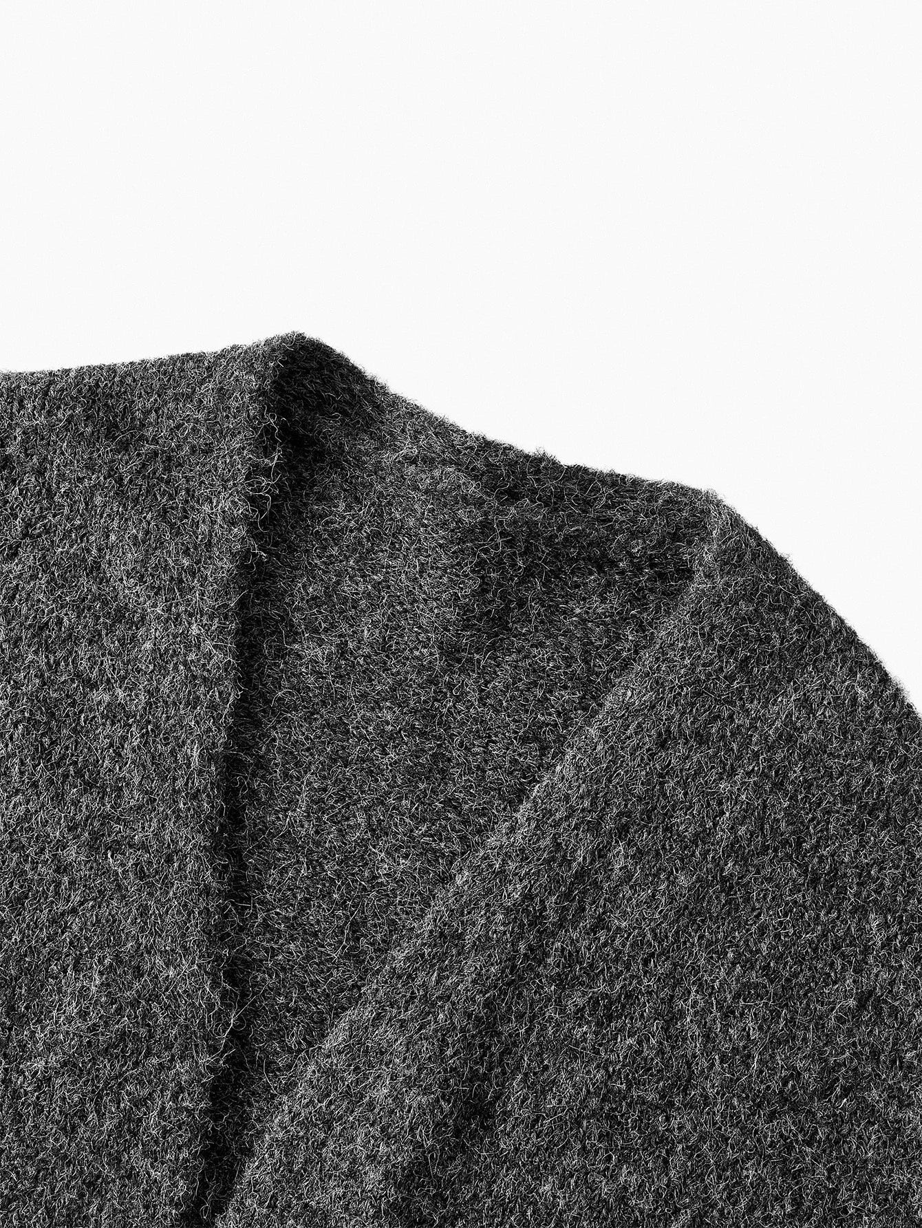 PREMIUM WOOL SOLID HALTER NECK KNIT TOP amp DROP SHOULDER OVERSIZE CARDIGAN SET