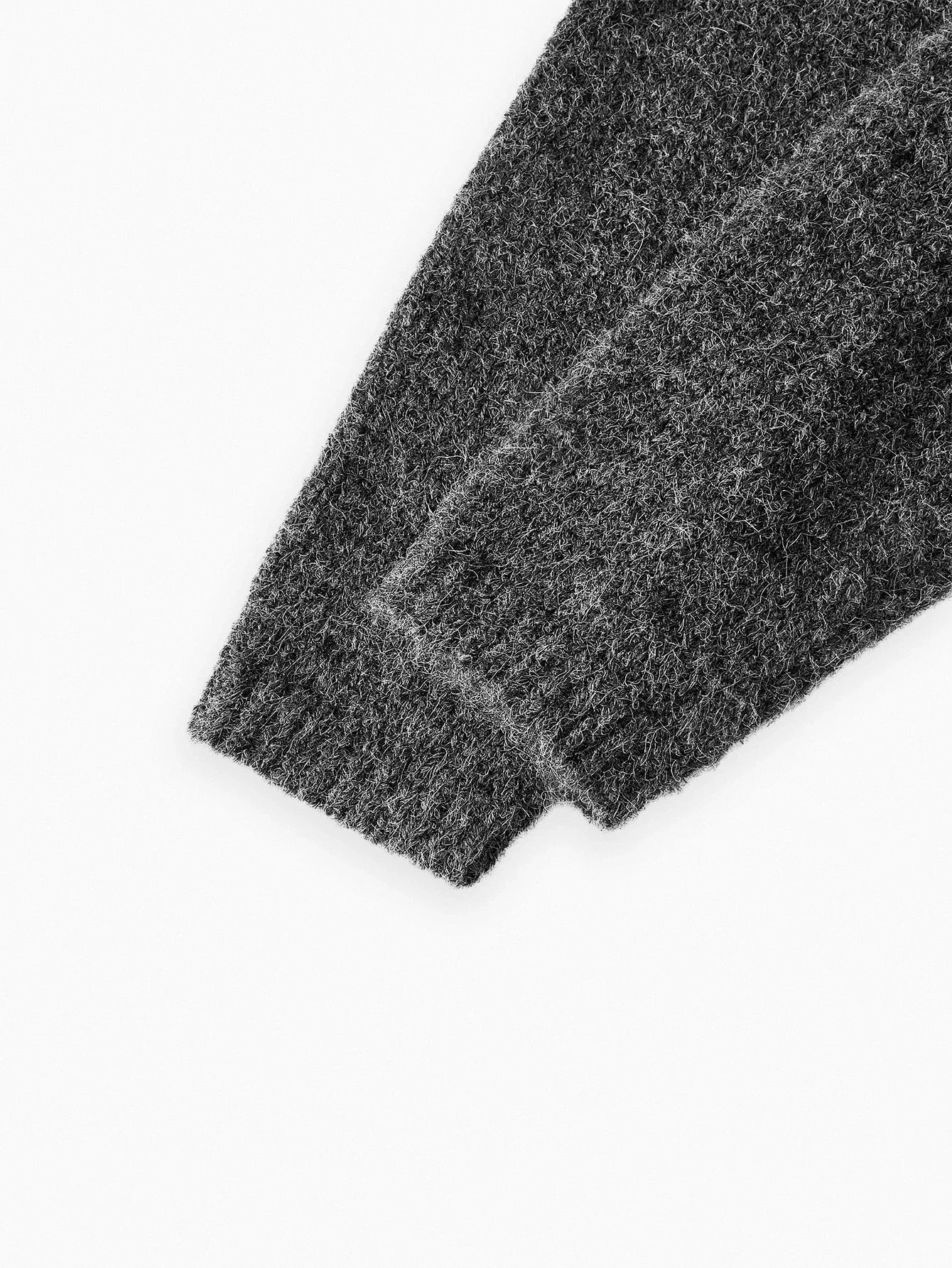 PREMIUM WOOL SOLID HALTER NECK KNIT TOP amp DROP SHOULDER OVERSIZE CARDIGAN SET