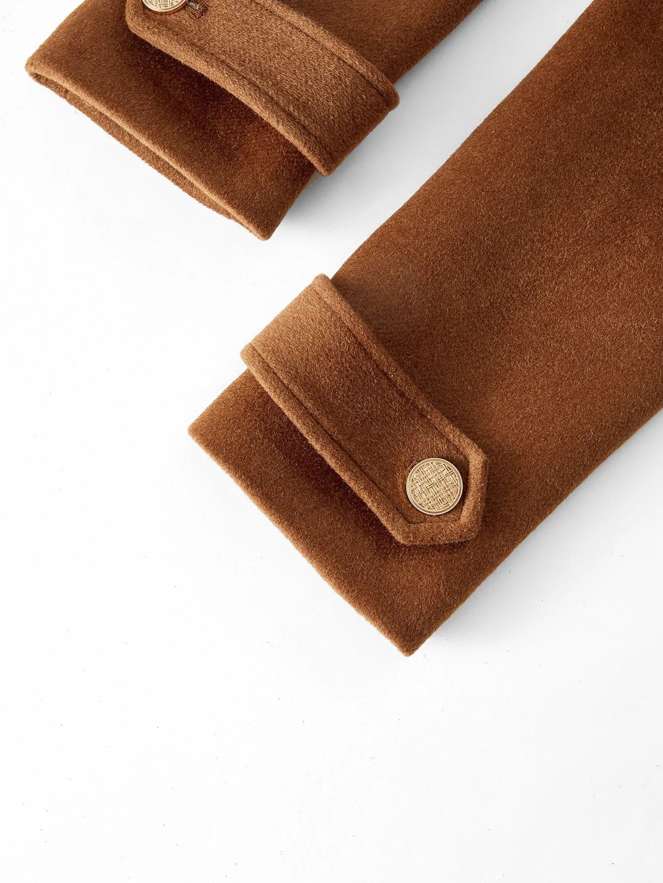 PREMIUM WOOL SOLID LAPEL COLLAR DOUBLE BREASTED PLACKET BELTED OVERCOAT