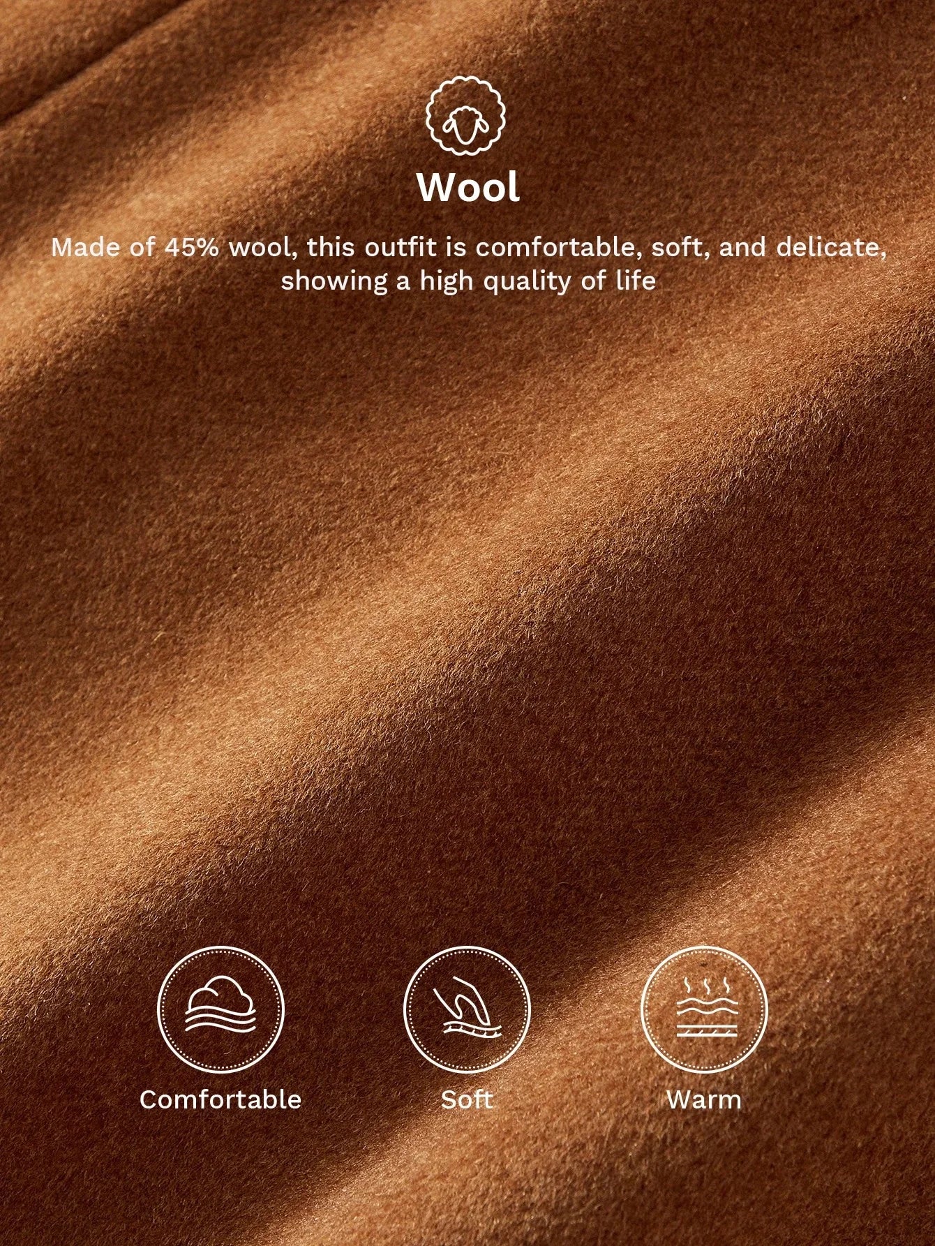 PREMIUM WOOL SOLID LAPEL COLLAR DOUBLE BREASTED PLACKET BELTED OVERCOAT