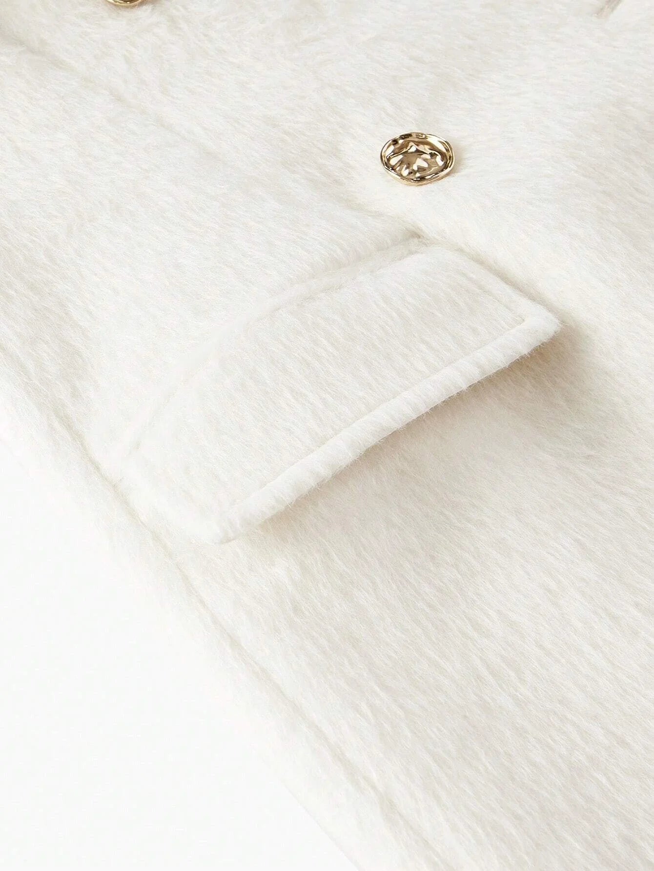 PREMIUM WOOL SOLID LAPEL COLLAR PEA OVERCOAT