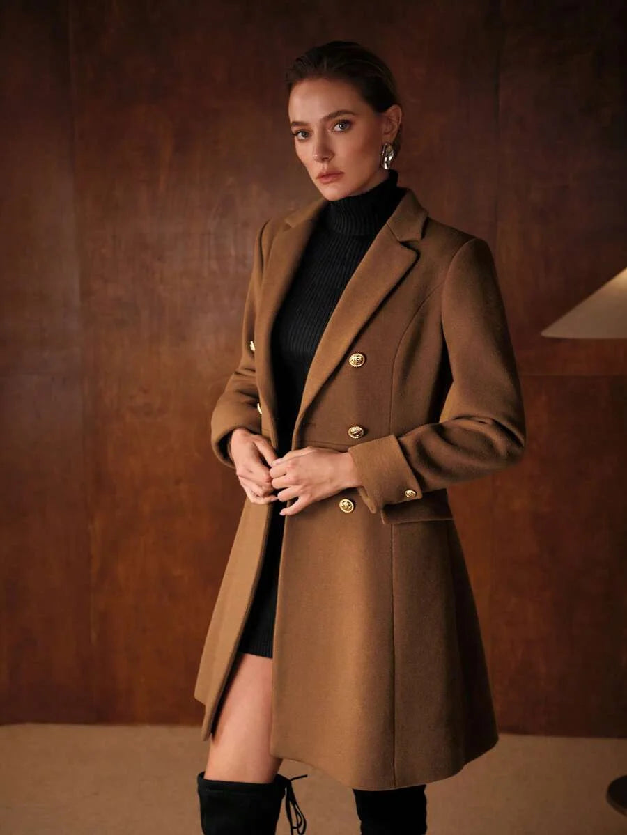 PREMIUM WOOL WOMENS ELEGANT BLEND MIDLENGTH COAT AUTUMNWINTER
