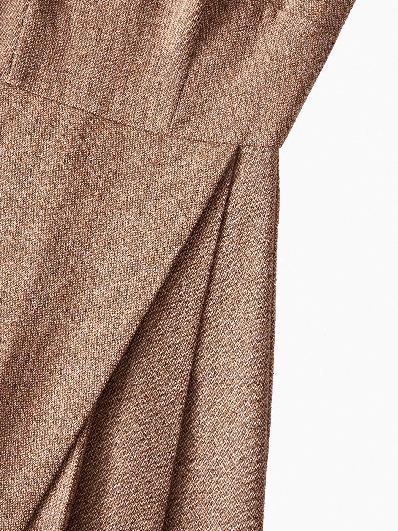 PREMIUM WOOL WRAP ALINE MIDI DRESS