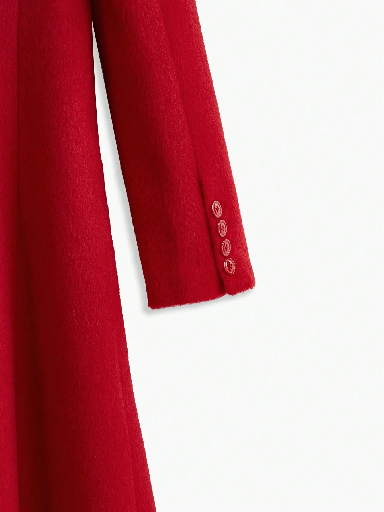 PREMIUM WOOLBLEND ALINE COATLADIES WINTER ELEGANTPARTY POCKET REGULAR SLEEVE LAPEL REGULAR FIT RED