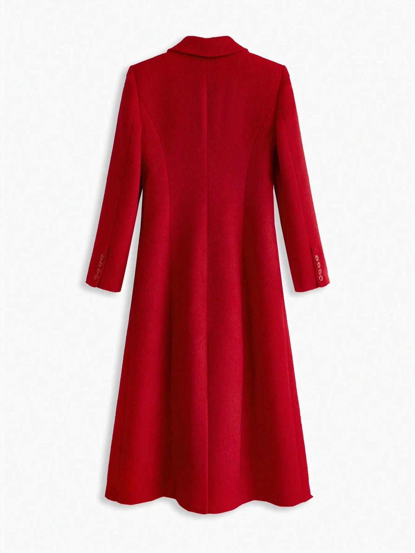 PREMIUM WOOLBLEND ALINE COATLADIES WINTER ELEGANTPARTY POCKET REGULAR SLEEVE LAPEL REGULAR FIT RED