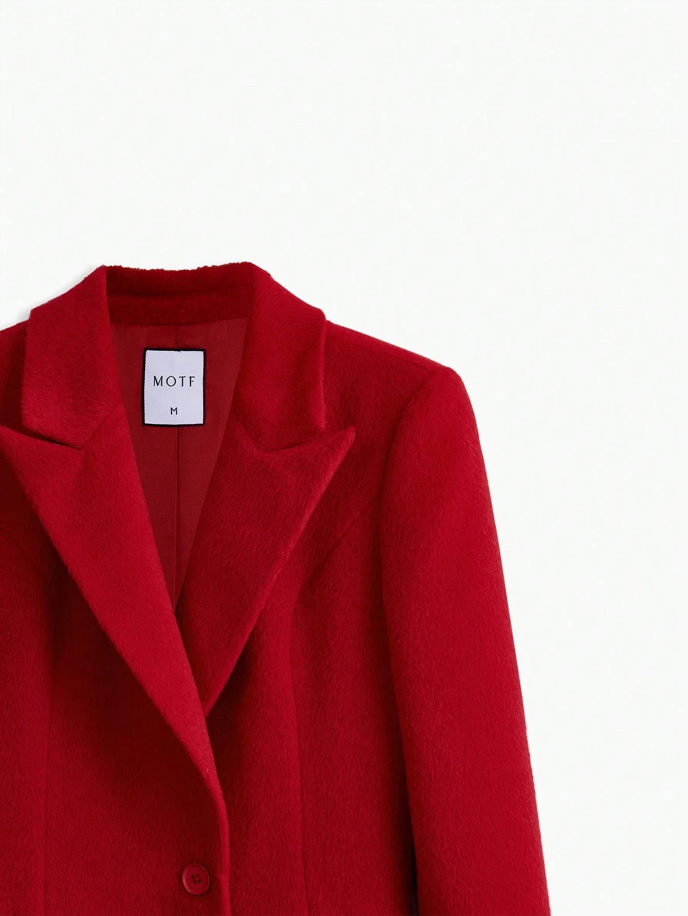 PREMIUM WOOLBLEND ALINE COATLADIES WINTER ELEGANTPARTY POCKET REGULAR SLEEVE LAPEL REGULAR FIT RED