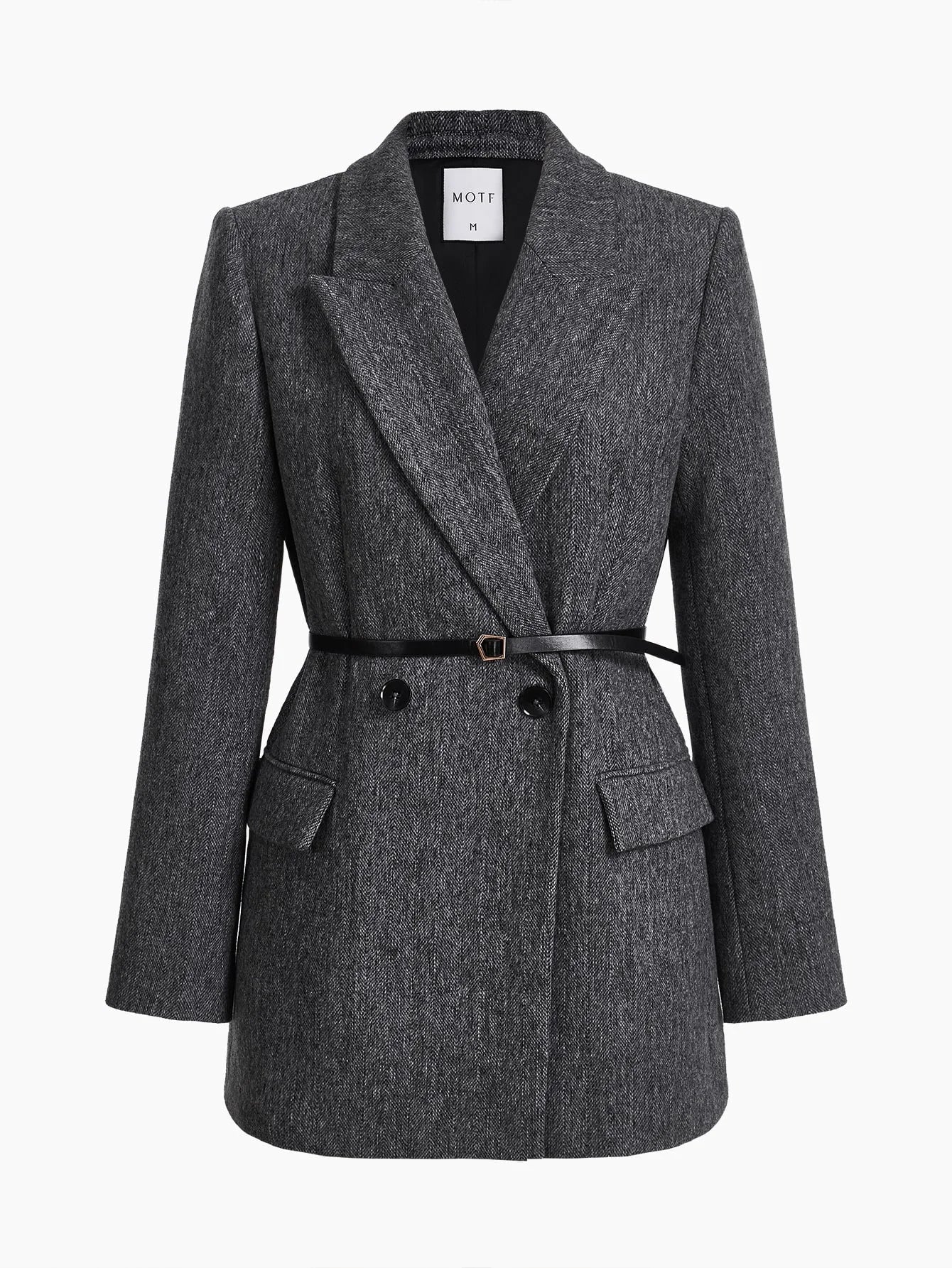 PREMIUM WOOLBLEND BLAZER JACKET WITHOUT BELT