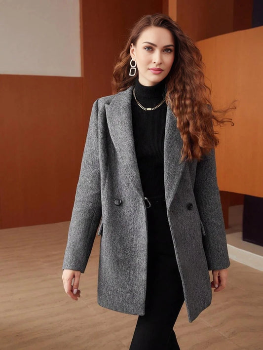 PREMIUM WOOLBLEND BLAZER JACKET WITHOUT BELT